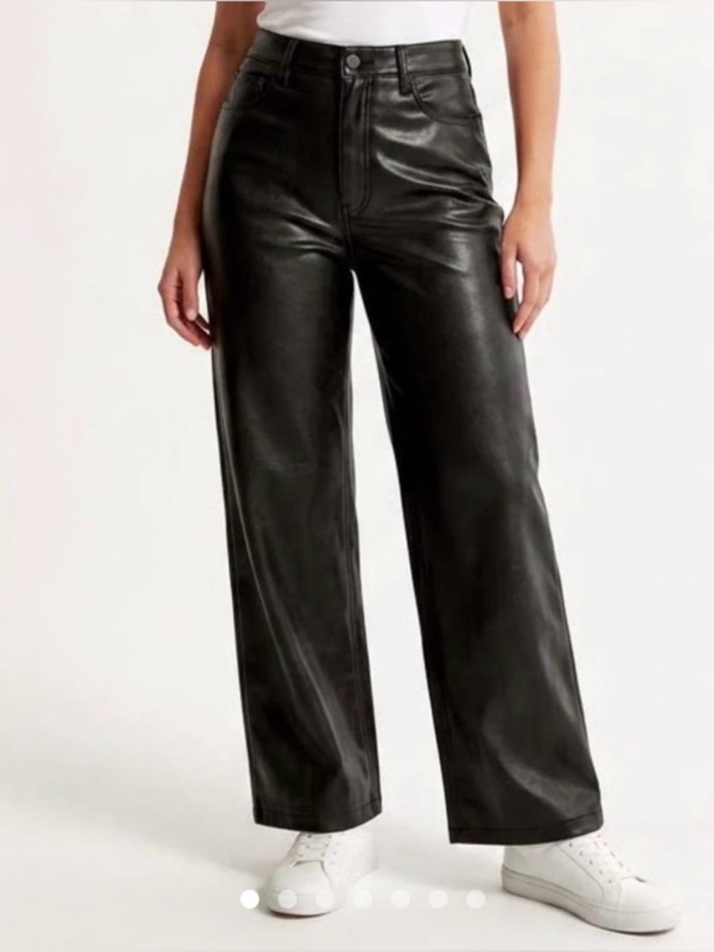 Abercrombie & Fitch Faux Leather Pants Long - Wide Leg The Loose High Rise 29/8L